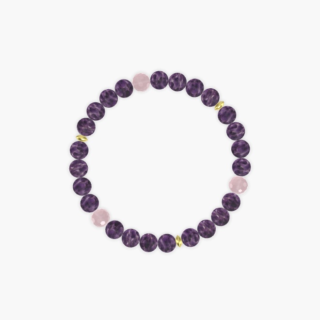 Amethyst and Rose Quartz Bracelet