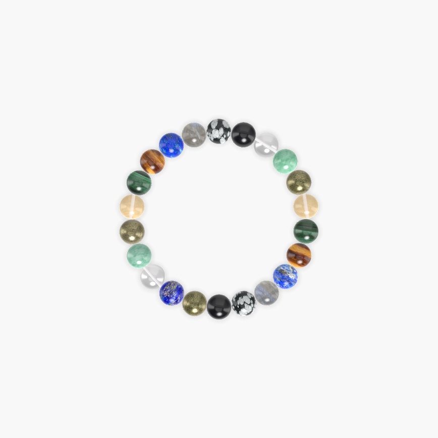Lapis Lazuli, Pyrite, Black Tourmaline and more Gemstone Bracelet
