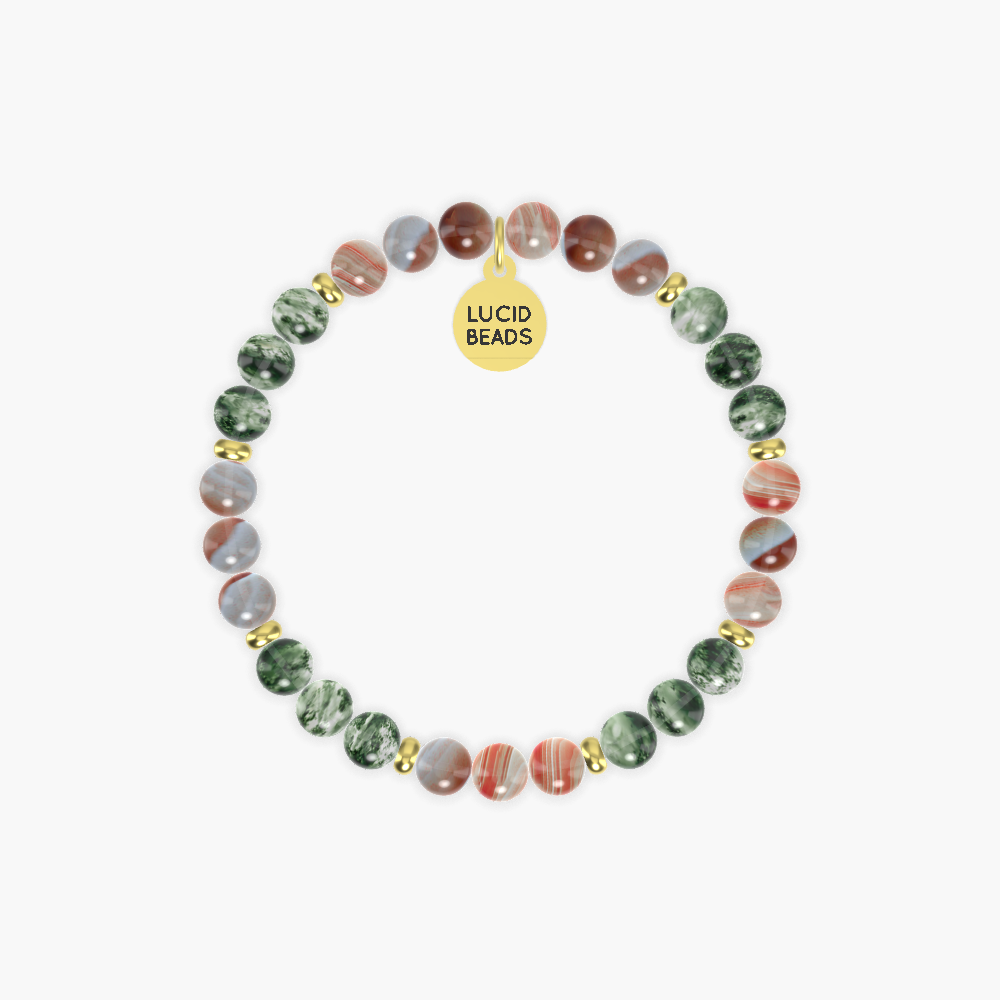 Sardonyx and Moss Agate Bracelet