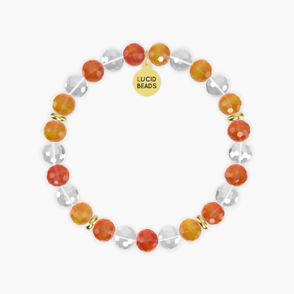 Carnelian and Clear Quartz Bracelet