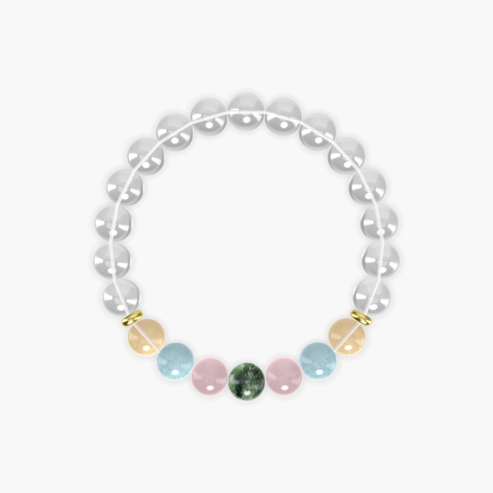 Clear Quartz, Rose Quartz, Aquamarine and more Gemstone Bracelet