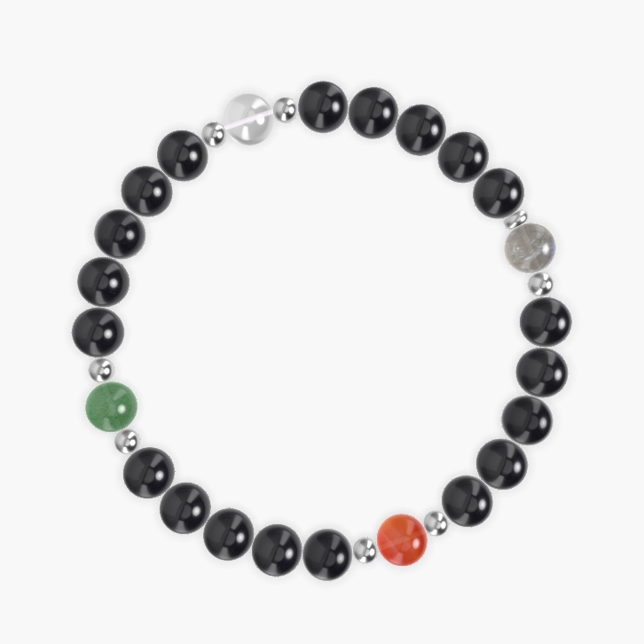 Black Tourmaline, Black Obsidian, Labradorite and more Gemstone Bracelet