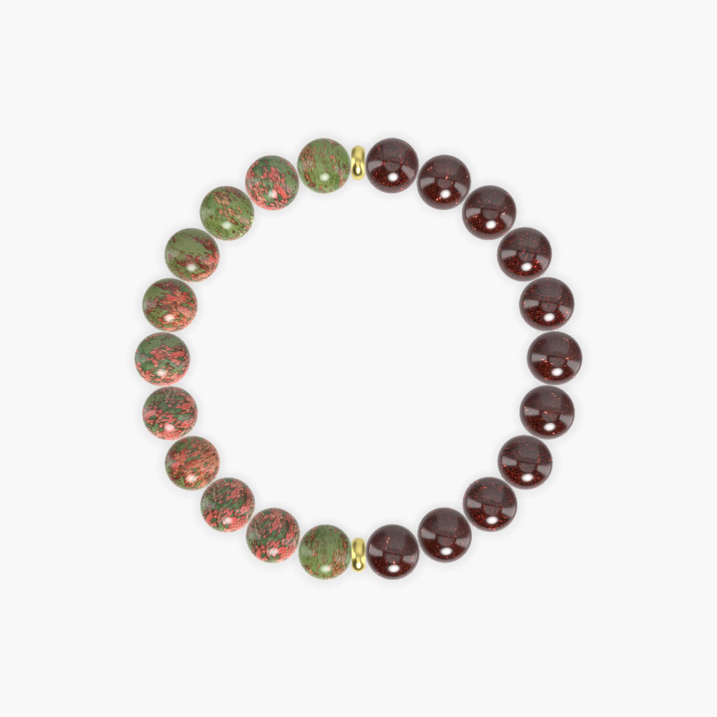 Garnet and Unakite Bracelet