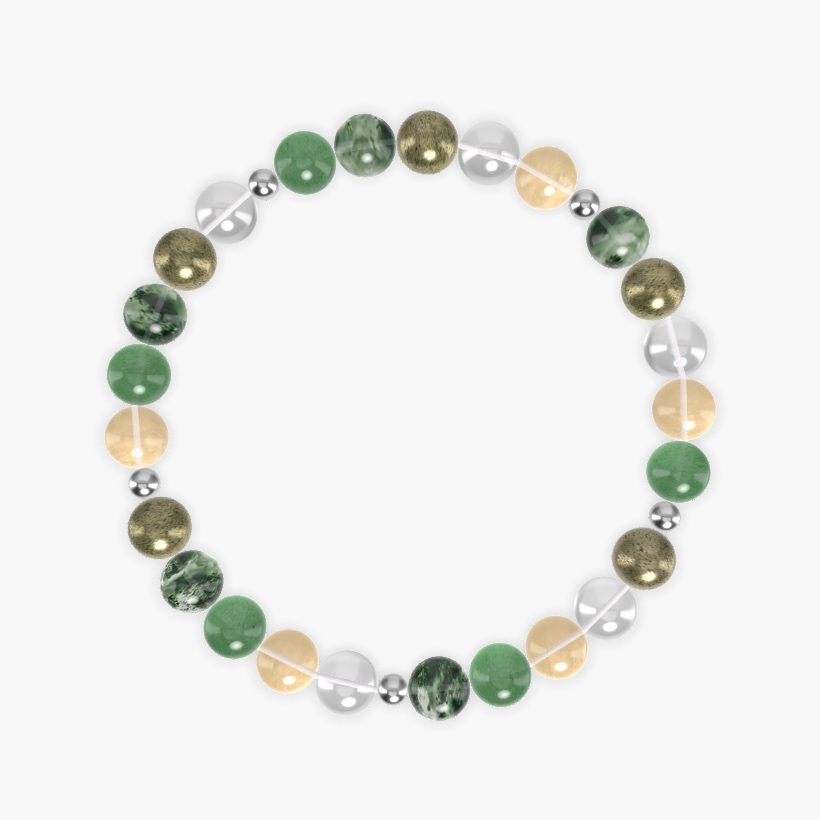 Moss Agate, Aventurine, Citrine and more Gemstone Bracelet