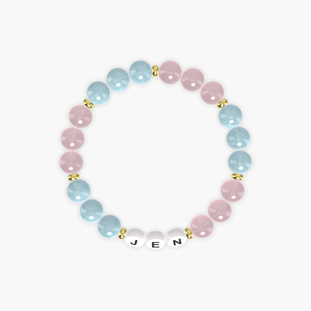 Rose Quartz and Aquamarine Bracelet