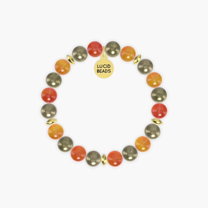 Carnelian and Pyrite Bracelet