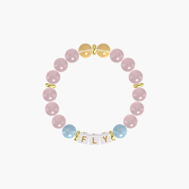 Rose Quartz, Aquamarine, and Citrine Gemstone Bracelet