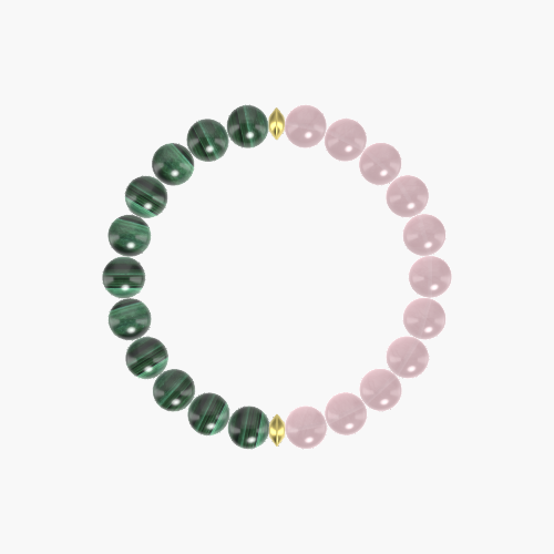 Rose Quartz and Malachite Bracelet