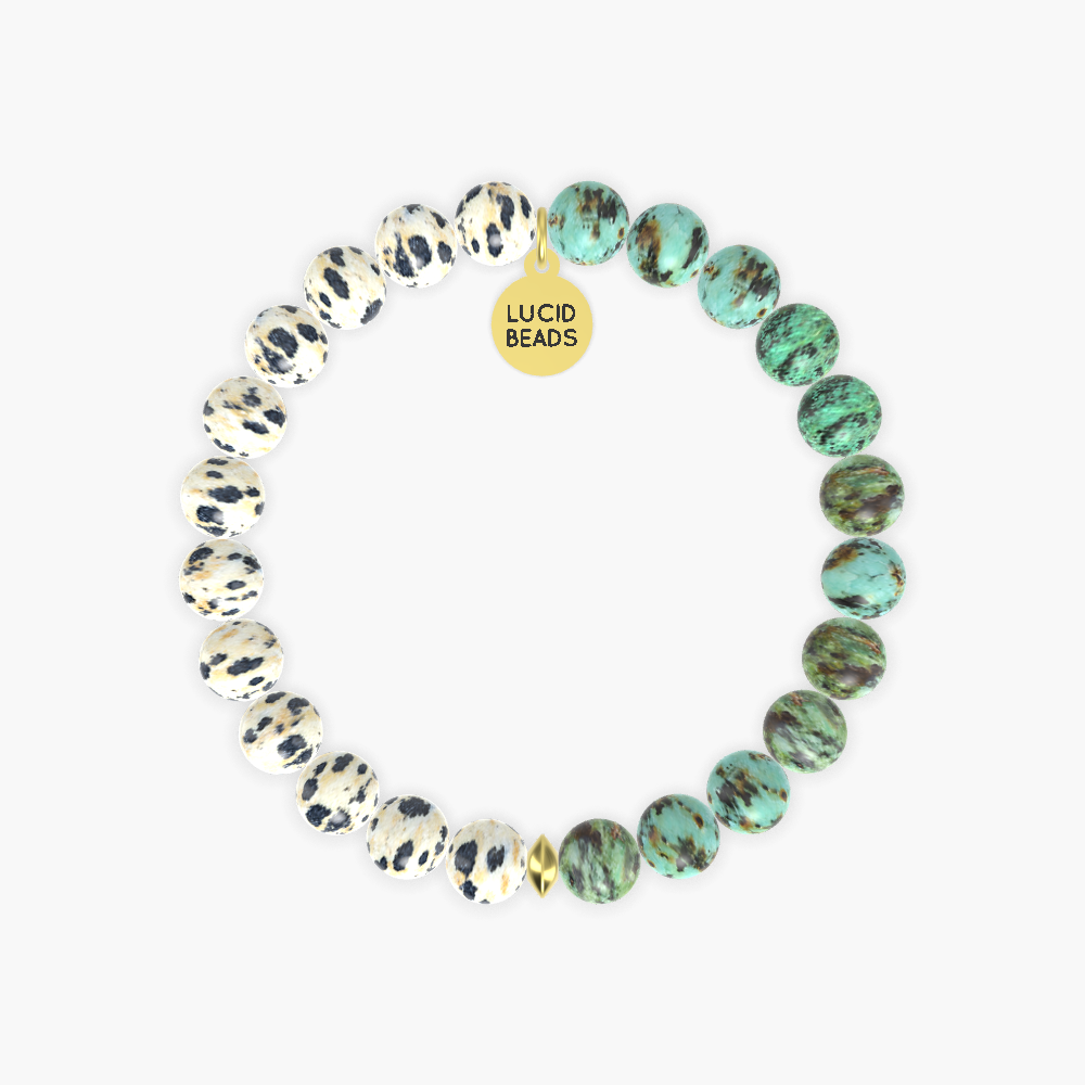 African Turquoise and Dalmatian Jasper Bracelet