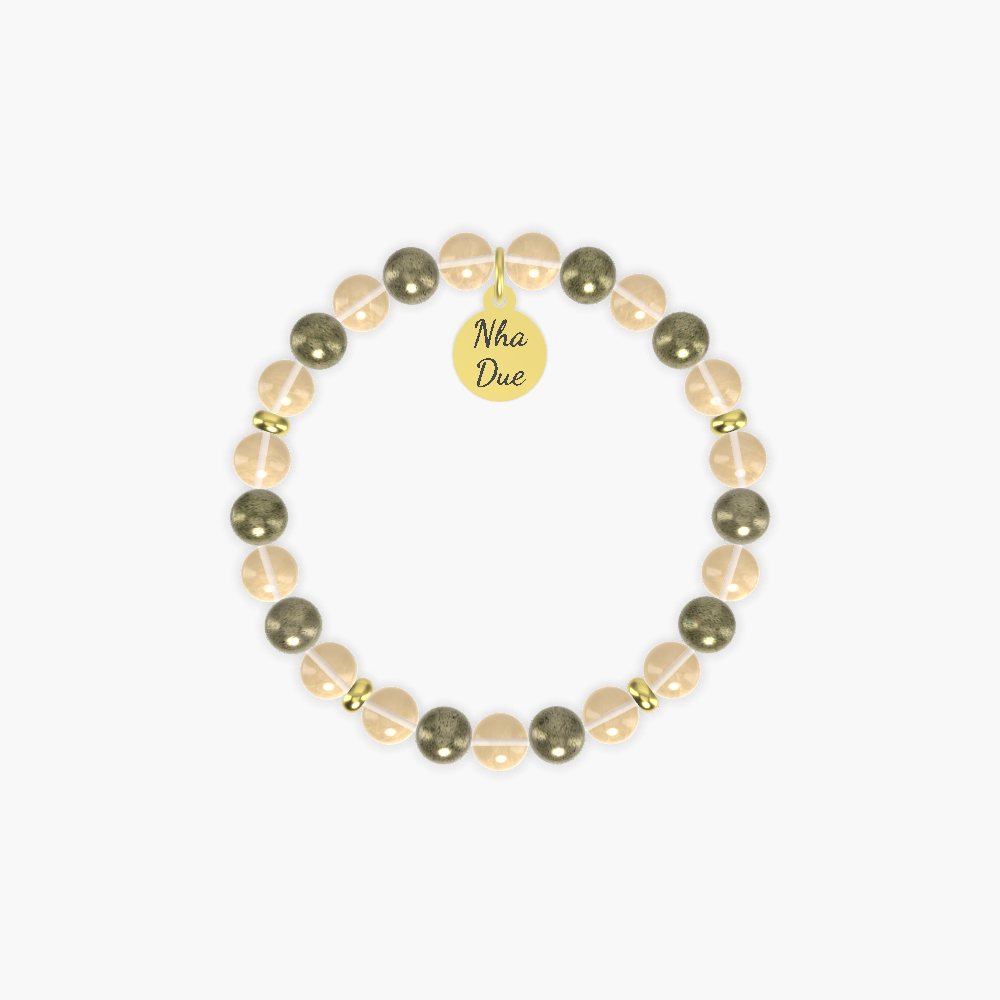 Citrine and Pyrite Bracelet
