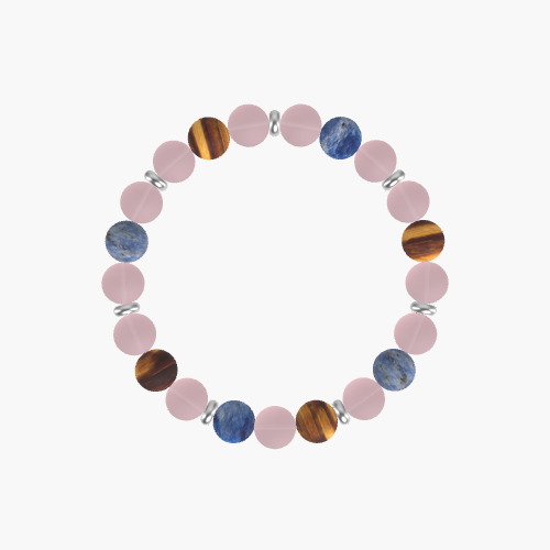 Rose Quartz, Tiger Eye and Sodalite Bracelet