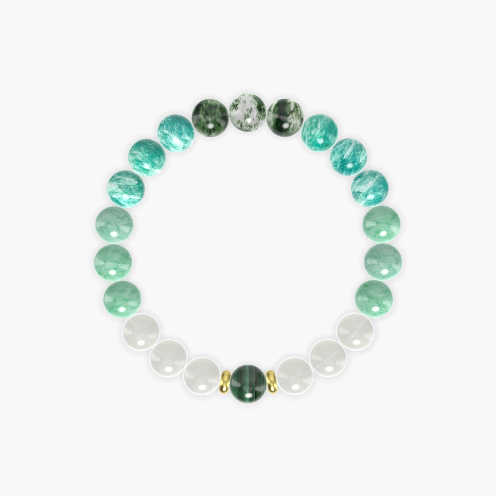 Moonstone, Green Jade, Amazonite and More Gemstone Bracelet
