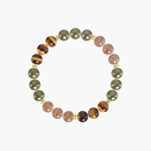Pyrite, Tiger Eye and Sunstone Bracelet