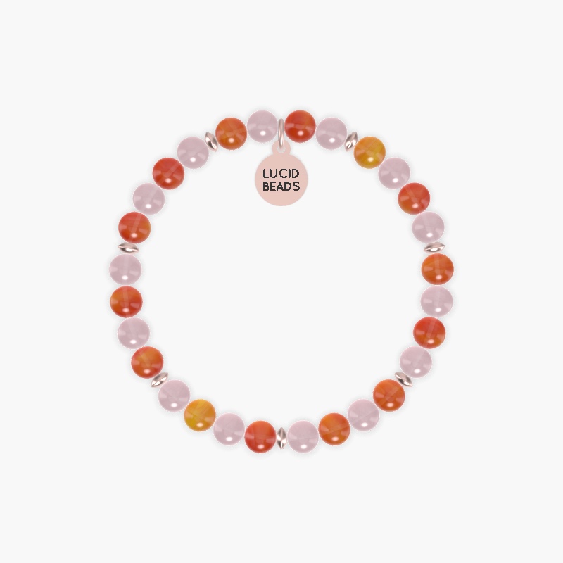 Rose Quartz and Carnelian Bracelet