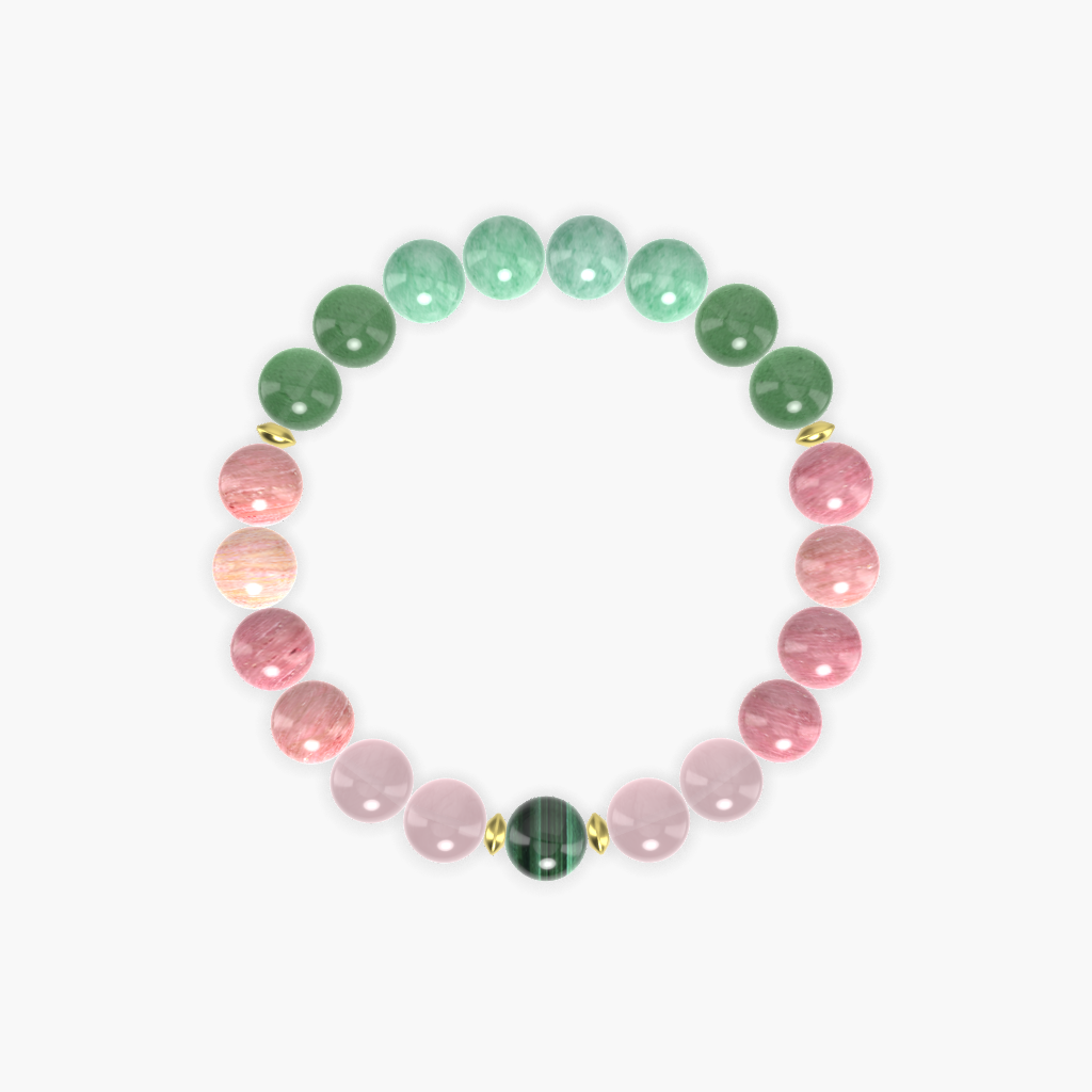 Rhodonite, Rose Quartz, Aventurine and more Gemstone Bracelet