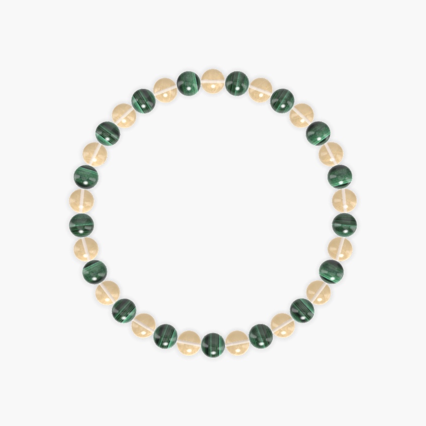 Malachite and Citrine Bracelet