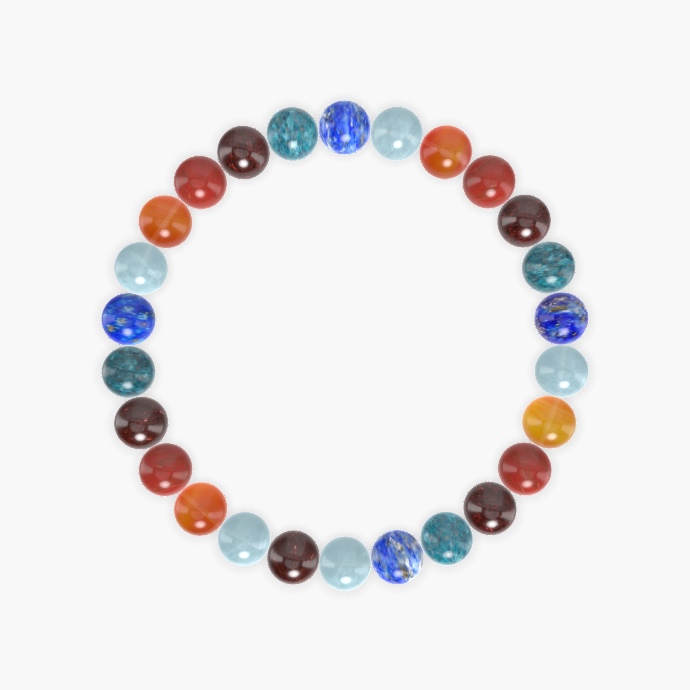 Aquamarine, Garnet, Lapis Lazuli and more Gemstone Bracelet