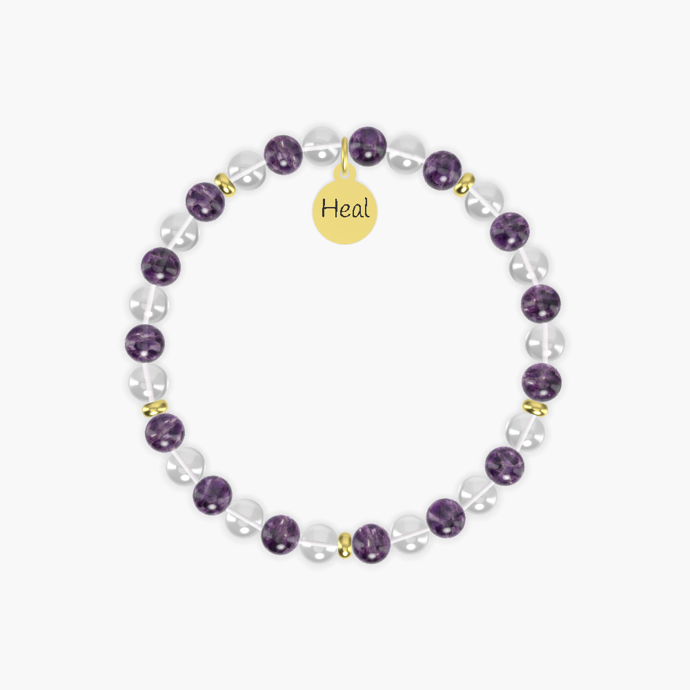 Healing Harmony - Amethyst and Clear Quartz Bracelet