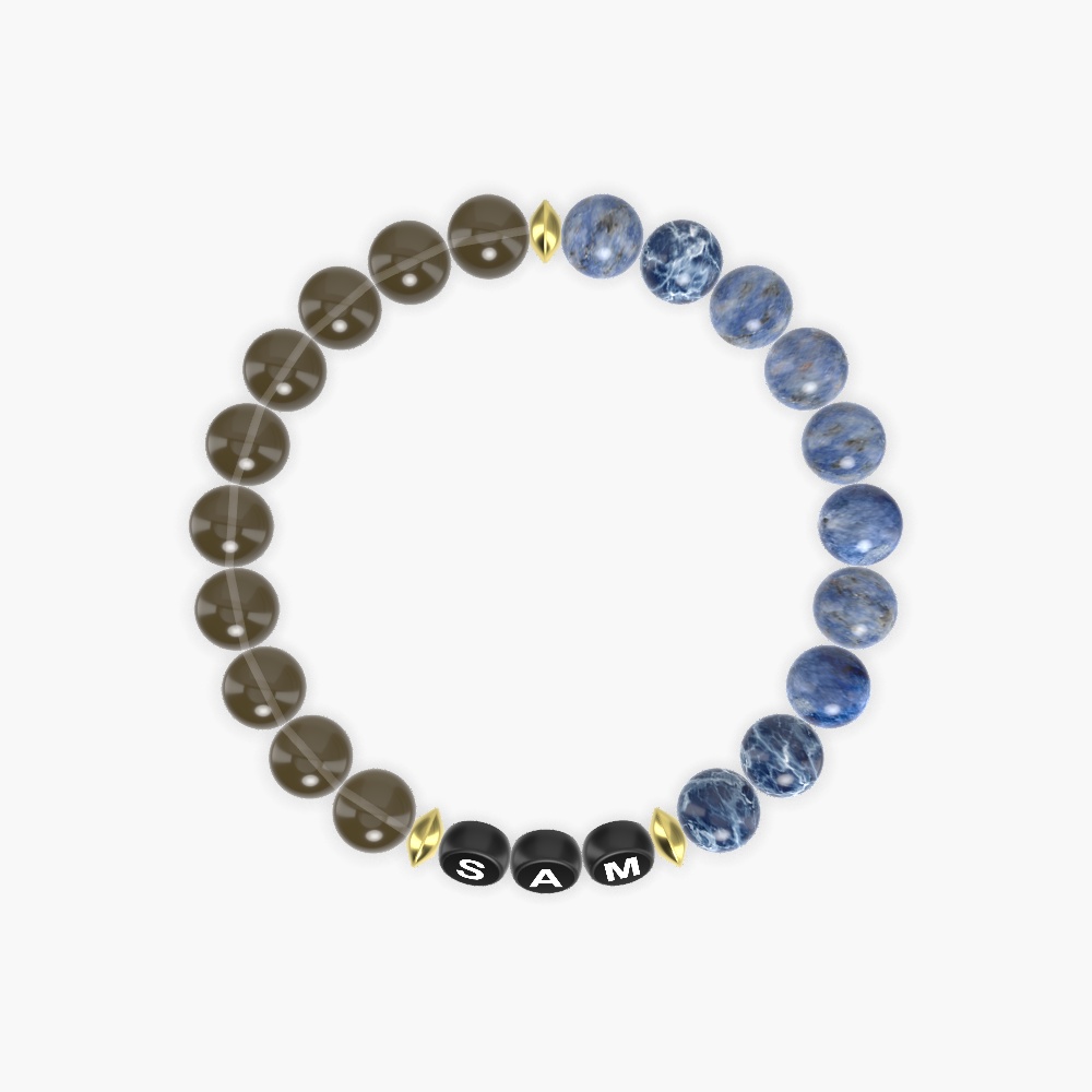 Sodalite and Smoky Quartz Bracelet