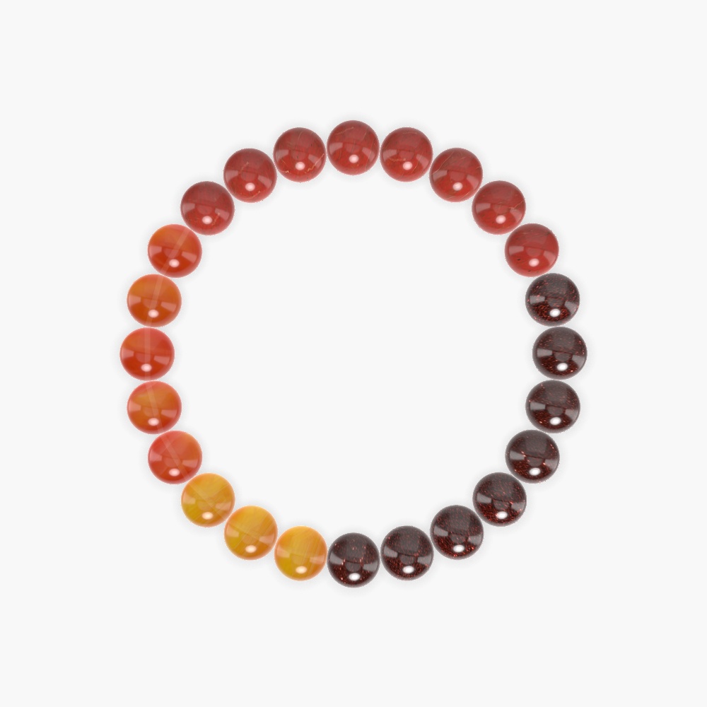 Garnet, Red Jasper and Carnelian Bracelet