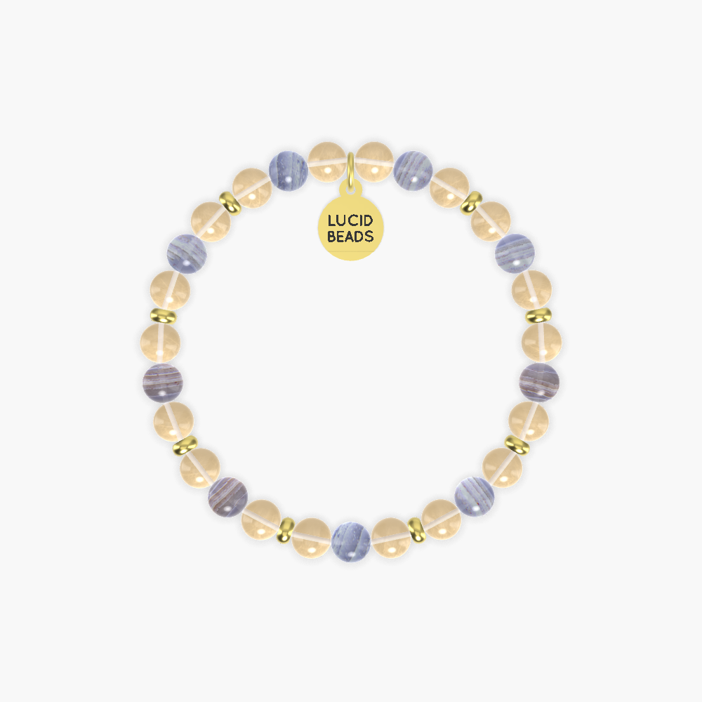 Citrine and Blue Lace Agate Bracelet