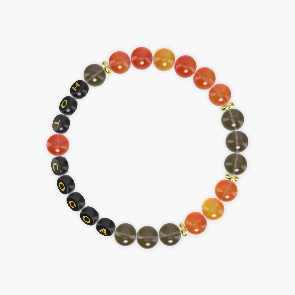 Carnelian and Smoky Quartz Bracelet