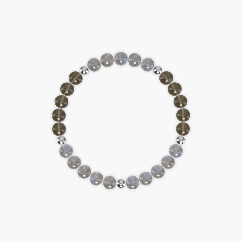 Labradorite and Smoky Quartz Bracelet