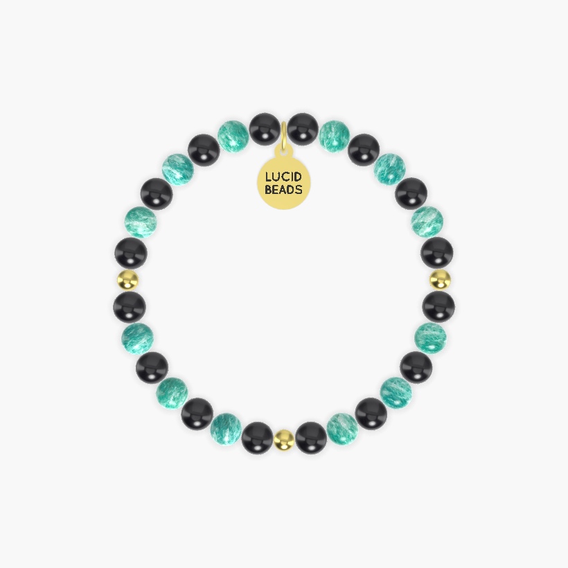 Grounded Calm - Black Tourmaline and Amazonite Bracelet