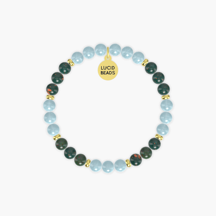 Aquamarine and Bloodstone Bracelet