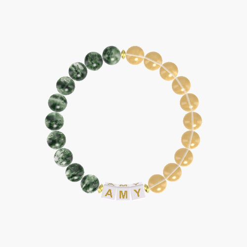 Citrine and Moss Agate Bracelet