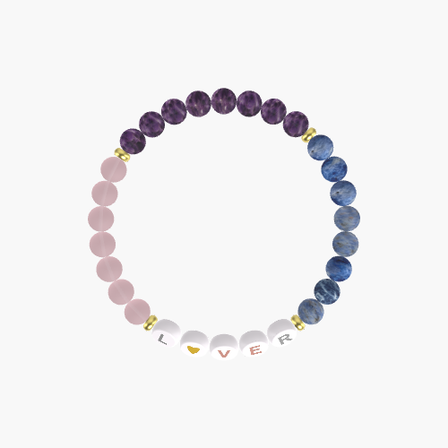Sodalite, Amethyst and Rose Quartz Bracelet