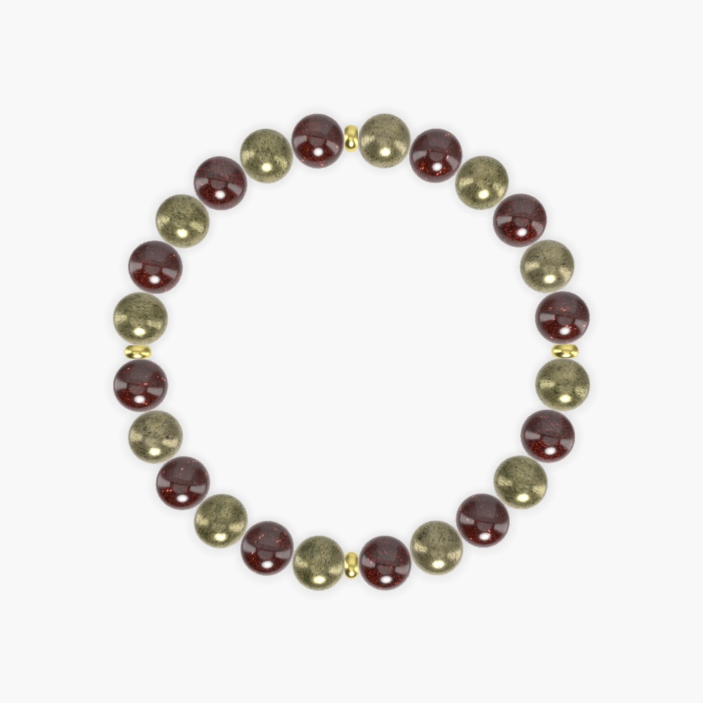 Garnet and Pyrite Bracelet