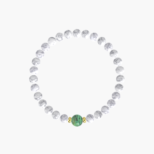 Howlite and African Turquoise Bracelet