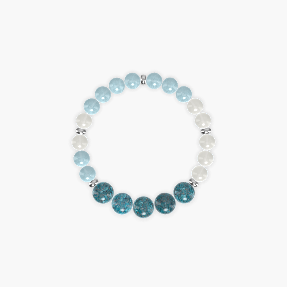 Aquamarine, Moonstone and Apatite Bracelet