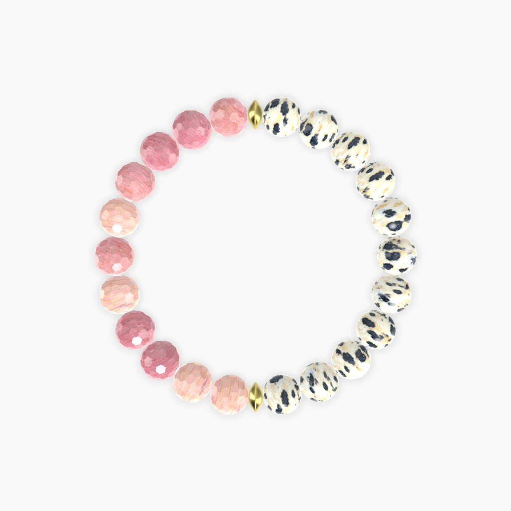 Dalmatian Jasper and Rhodonite Bracelet