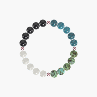 African Turquoise, Apatite, Black Tourmaline and more Gemstone Bracelet
