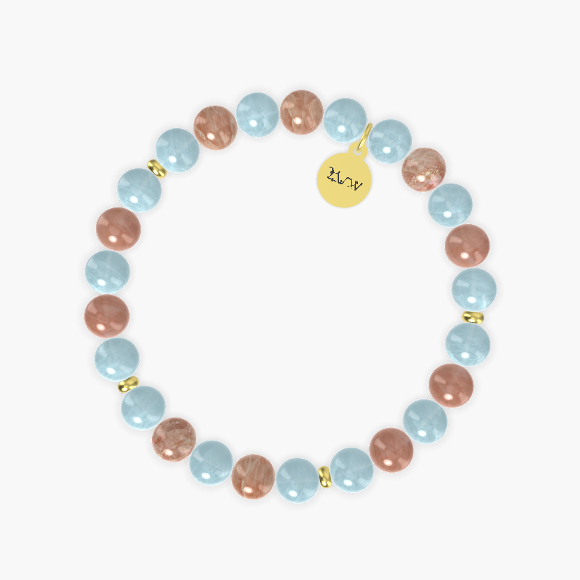 Aquamarine and Sunstone Bracelet