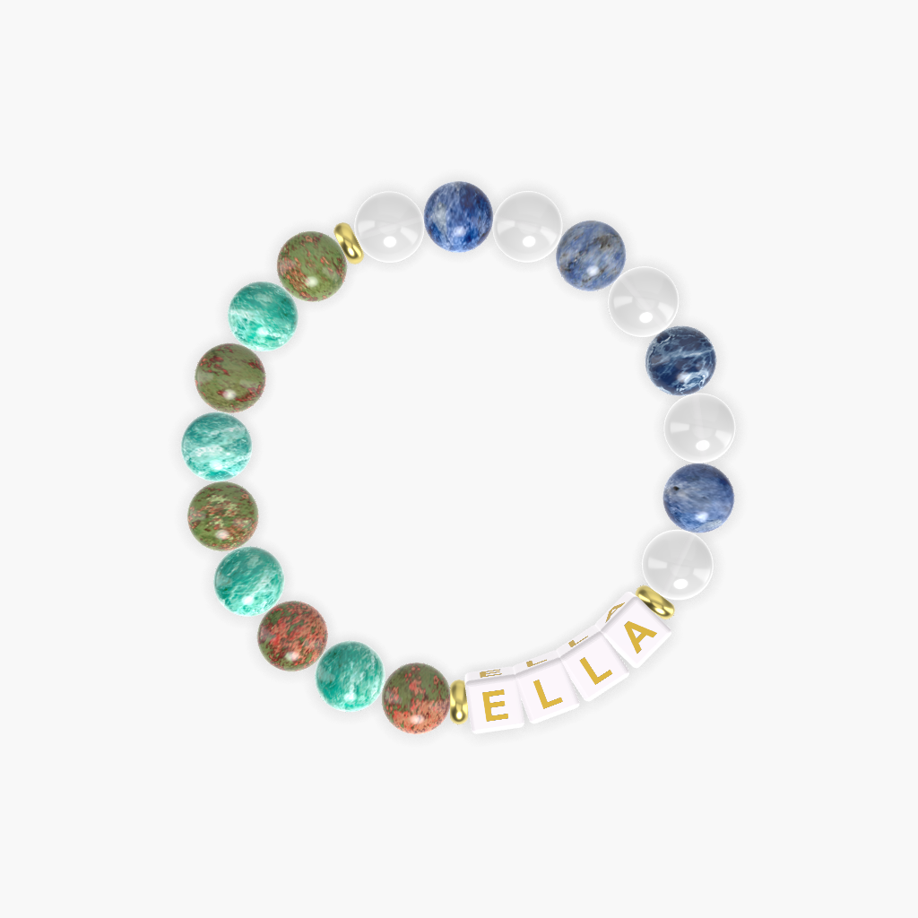 White Jade, Unakite, Sodalite and More Gemstone Bracelet