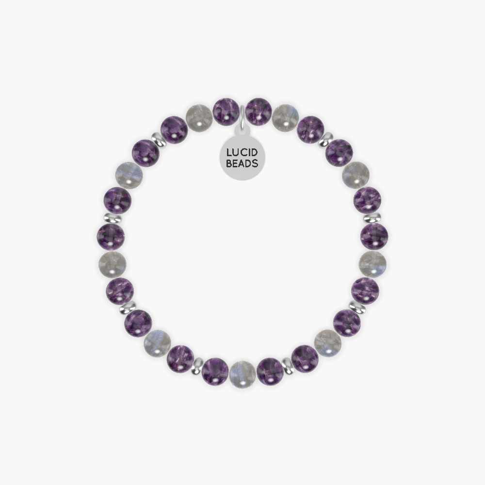 Aquarius Zodiac Sign - Amethyst and Labradorite Bracelet