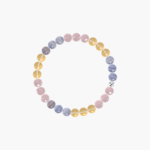 Citrine, Rose Quartz and Blue Lace Agate Bracelet