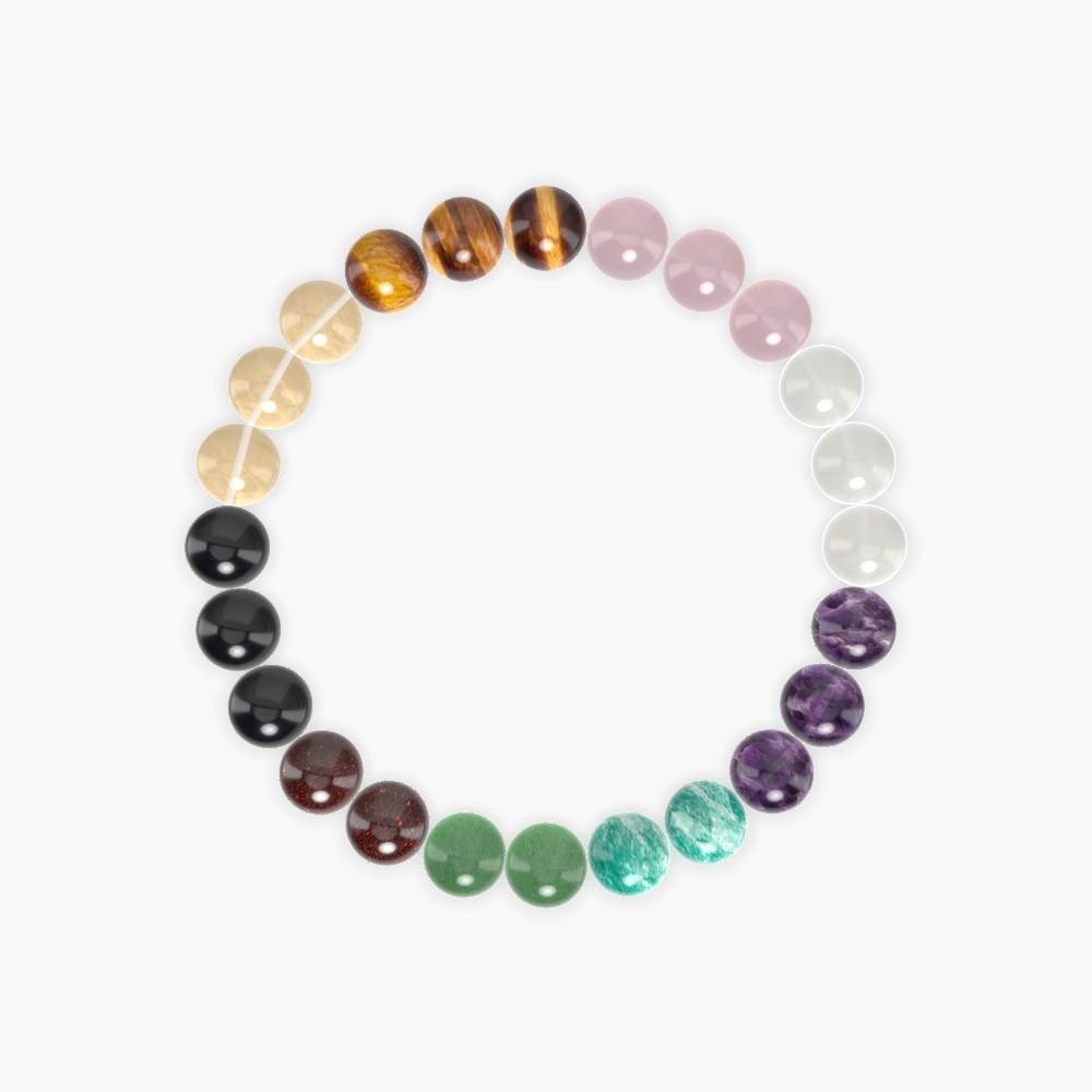 Amethyst, Moonstone, Rose Quartz and more Gemstone Bracelet