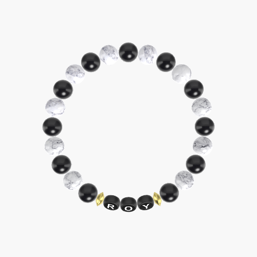 Black Obsidian and Howlite Bracelet