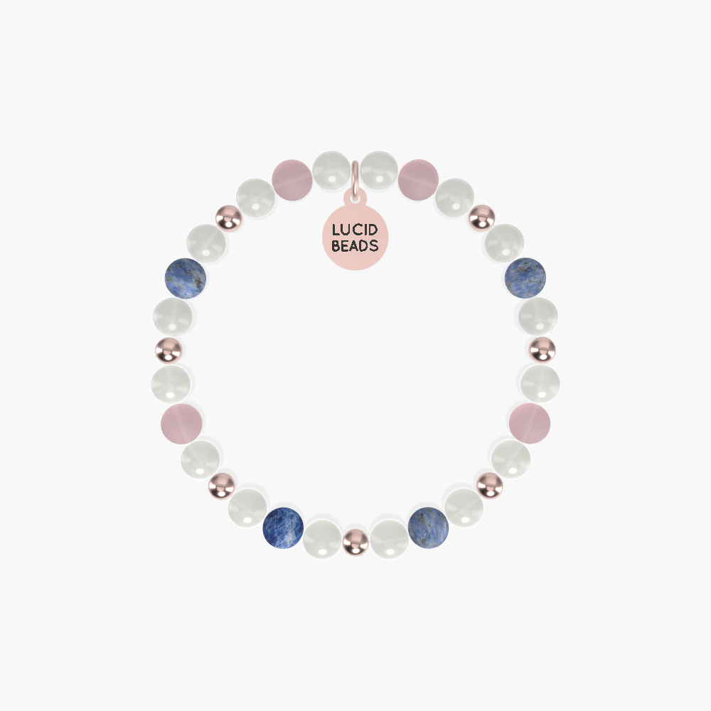 Moonstone, Sodalite and Rose Quartz Bracelet