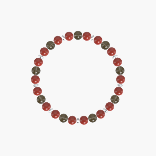 Red Jasper and Smoky Quartz Bracelet