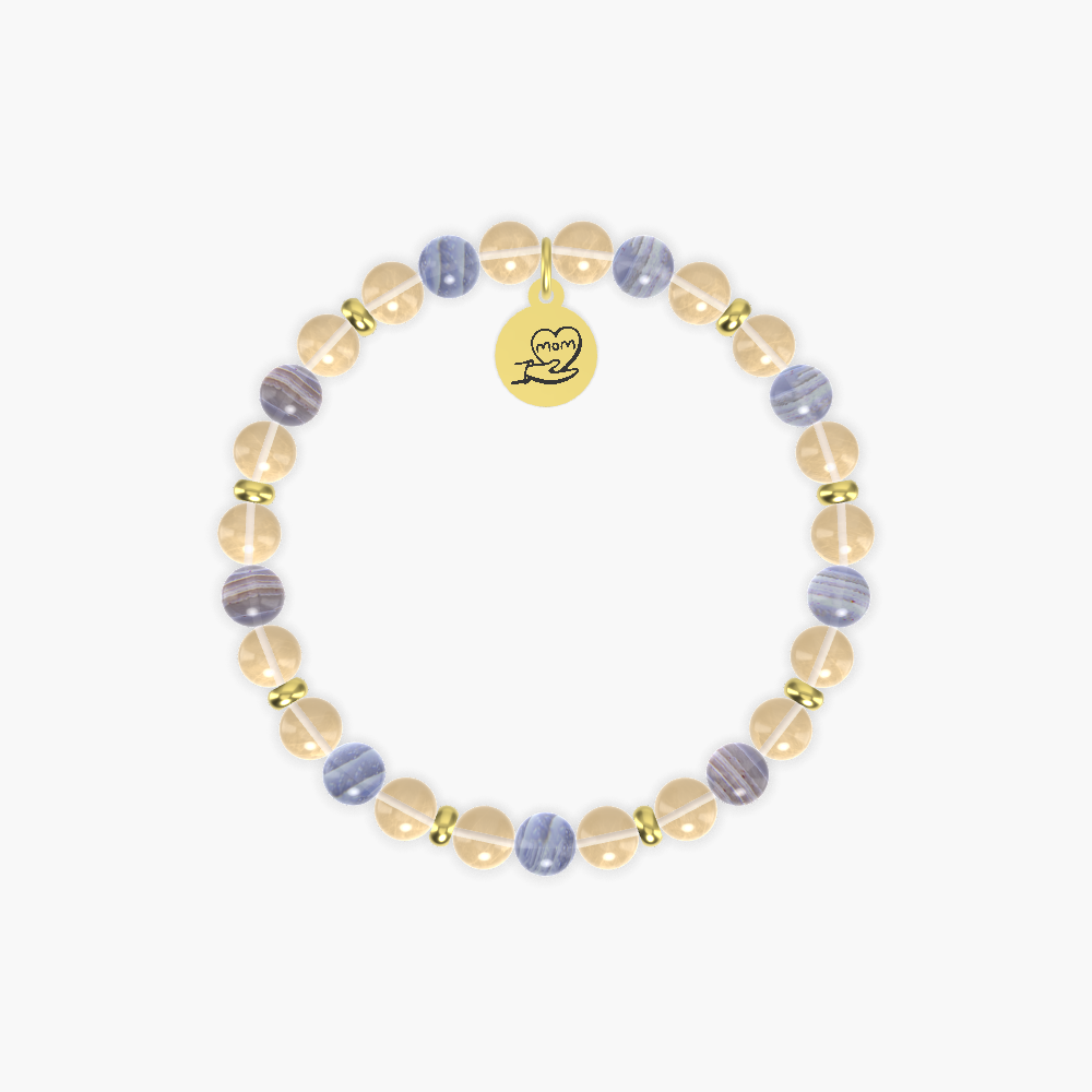 Citrine and Blue Lace Agate Bracelet