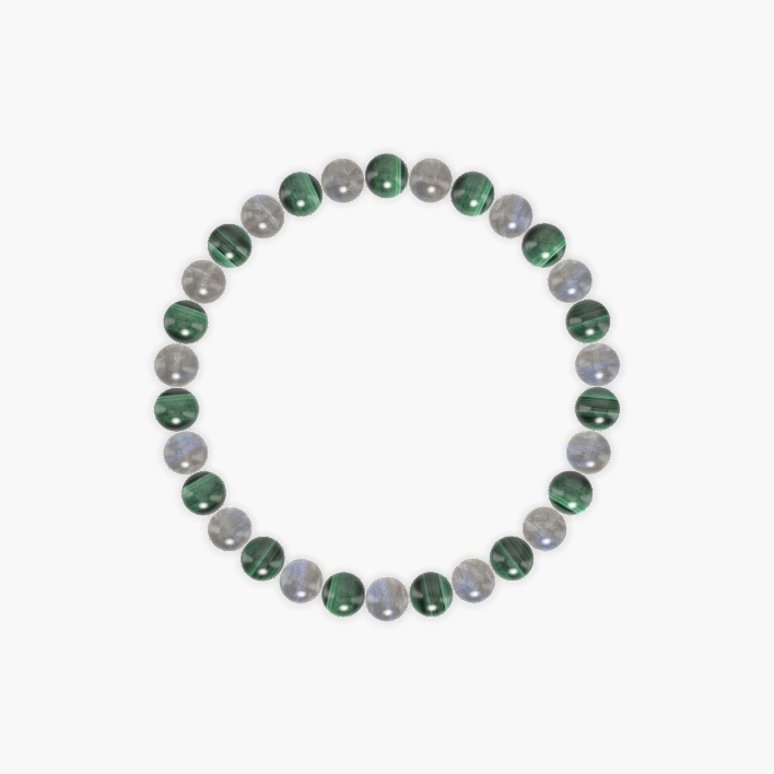 Labradorite and Malachite Bracelet