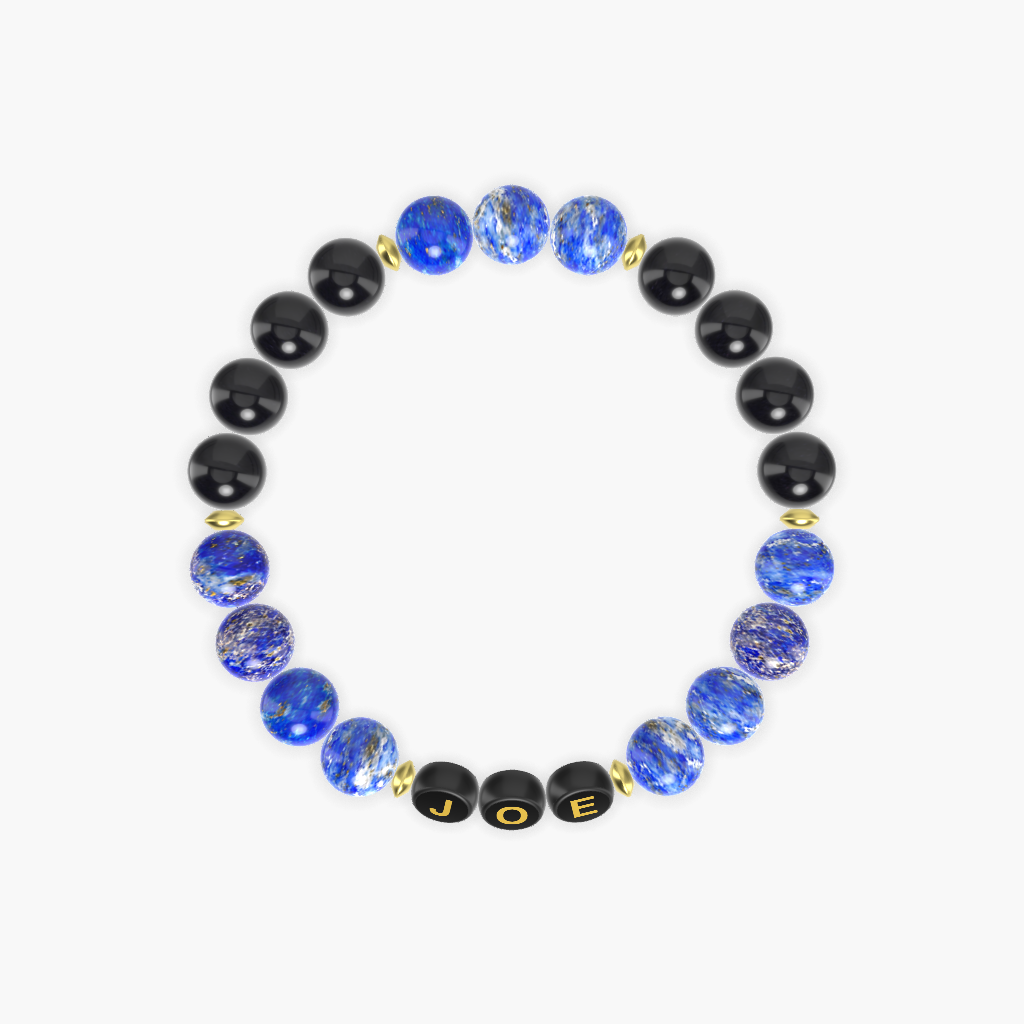 Lapis Lazuli and Black Obsidian Bracelet