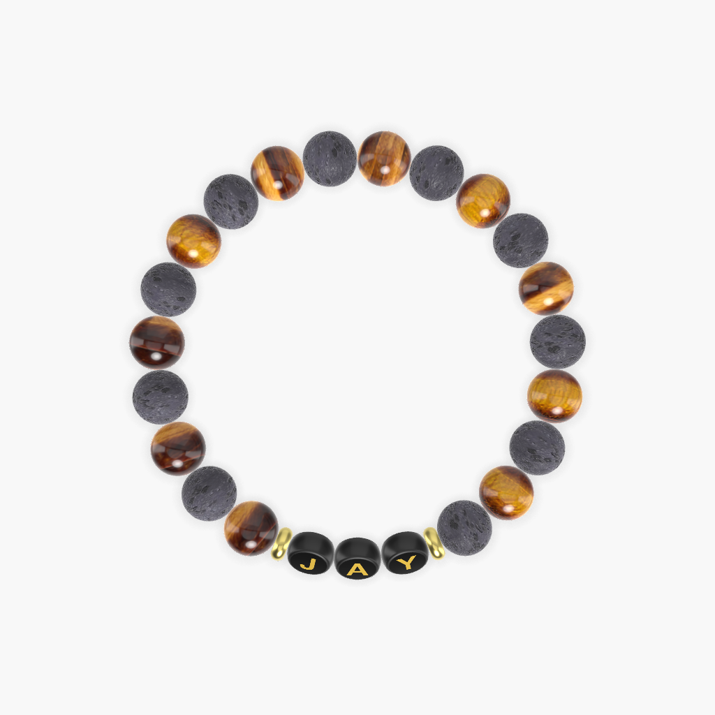 Lava Rock and Tiger Eye Bracelet