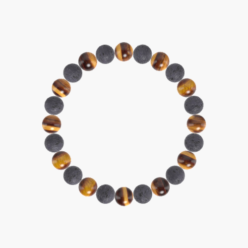Tiger Eye and Lava Rock Bracelet