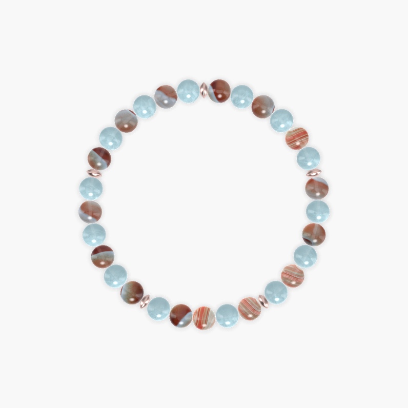 Sardonyx and Aquamarine Bracelet